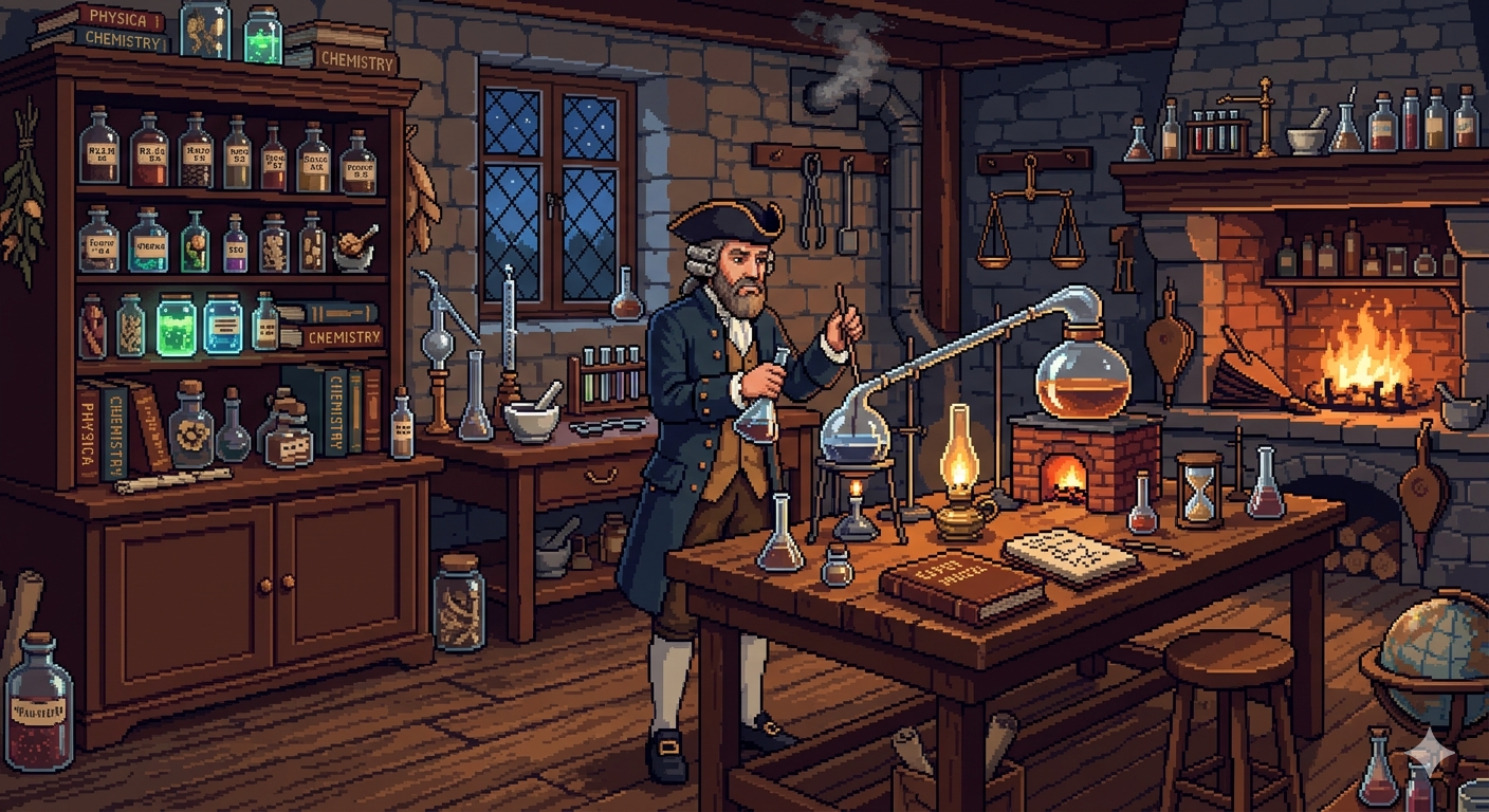 18세기 실험실 배경